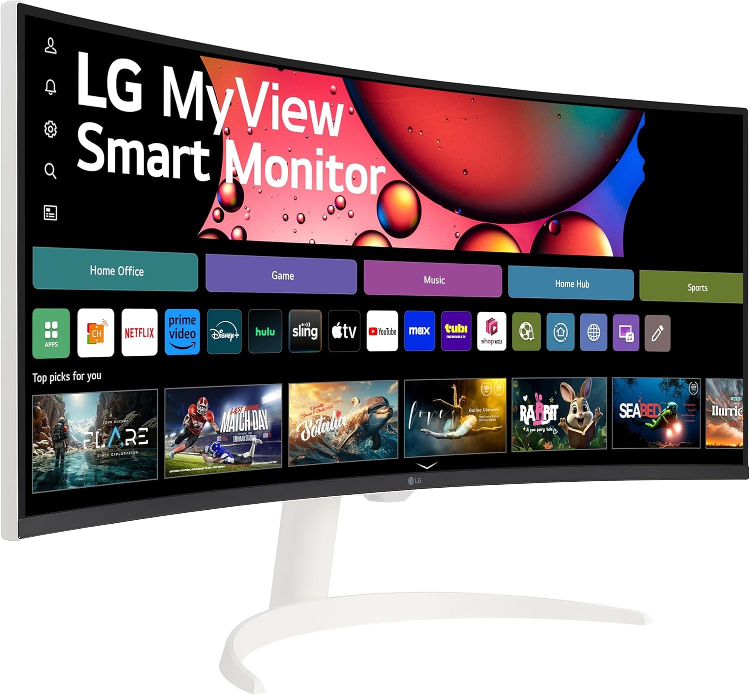 LG 34SR63QA-W 34” QHD UltraWide Smart Curved Monitor, 100Hz, HDR10